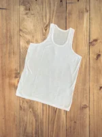 زیرپوش رکابی مردانه پلی استر پنبه سوزنی سفید سایز XL ( 6 عددی )