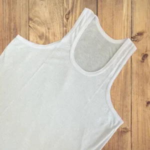 زیرپوش رکابی مردانه پلی استر پنبه سوزنی سفید سایز L ( 6 عددی )