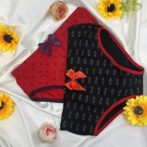 شورت زنانه اسلیپ پنبه لاکرا چاپی کمر پاپیون نیکو پاتن پوش