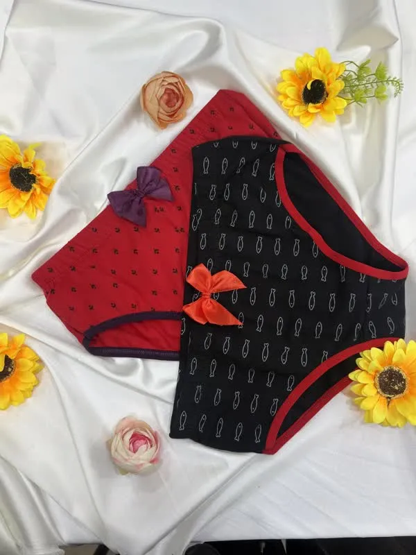 شورت زنانه اسلیپ پنبه لاکرا چاپی کمر پاپیون نیکو پاتن پوش