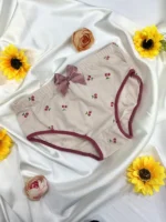 شورت زنانه اسلیپ پنبه لاکرا چاپی کمر پاپیون سایز L - تصویر 2